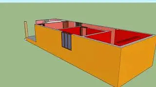 16x48 West facing 1 BHK House floor 3d animation