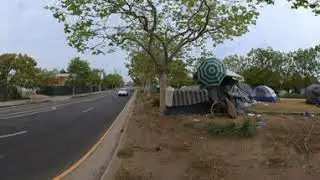 Homeless in Los Angeles Venice Island Camp 3D 360 VR walk virtual walking tour 4K 5K Santa Monica