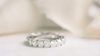4.75 ct Cushion Cut Lab Diamond Eternity Band in Platinum | Ada Diamonds