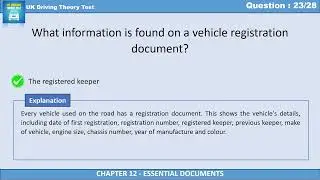 What Information is Found on a Vehicle Registration Document? | UK Drivign Theory Test