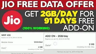Reliance Jio FREE Add on 2GB/Day for 91 Days🔥