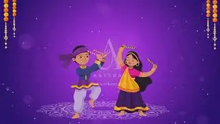 Adorable Dandiya Dance Animation &ndash; Navratri Background Video 1264