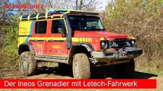 Im Gelände: Der Ineos Grenadier mit Letech-Fahrwerk der Feuerwehr Mühlheim an der Ruhr