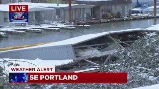 Dramatic storm destruction caught on camera at SE Portland marina