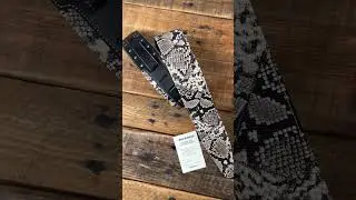 Genuine Leather Guitar Strap &ndash; Python Print &ndash; Handmade in Italy &ndash; Snake Rock Style
