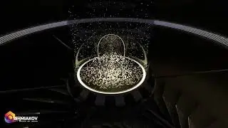 Particles of the space engine. Animation. Blender.