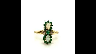 j411 opal & emerald ring