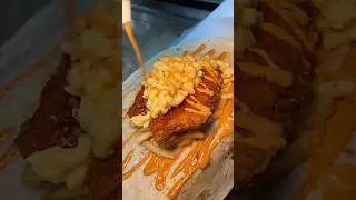 The HOT CHICKEN MAC WRAP from Chicky&rsquo;s NYC in Queens! 🌯🍗🧀🔥🤤 This spot rules! #DEVOURPOWER