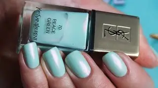 YSL 70 Peace Green La Laque Couture - Application and swatch