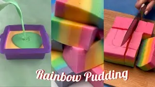 Rainbow Pudding - Pudding with Rainbow colors - Foodie Beats Tiktok Pudding Dessert