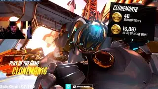 Cloneman16 Reinhardt and Winston - POTG! 40 elims! [ Overwatch Season 32 Top 500 ]