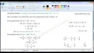 check the given numbers are zeros of a given quadratic polynomial