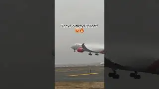 Kenya Airways Boeing 787 takeoff and disappearing into thick, low clouds. What a beauty 😍