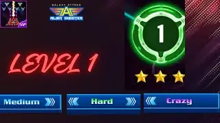 Galaxy Attack Shooting Game Level 1 All Difficulty Medium Hard Crazy By Zambario Gamers