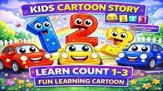 🌈🚗 Count with Happy Cars | Numbers 1&ndash;3 Fun 🎉 | Baby Learning Cartoon 👶📚