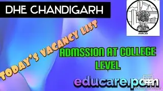 # today's report about left over seats, dhe Chandigarh admission 21, admission at College level.....