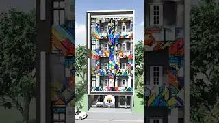 Front elevation with Graphics design #shorts #reels #views #elevation #architecture #building #1k