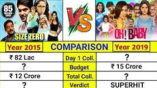 Size Zero vs Ohh Baby movie box office collection comparison।।