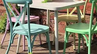 CDG Furniture Stackable Metal Outdoor Garden Patio Coffee Shop Restaurant Bistro Cross Back Chair