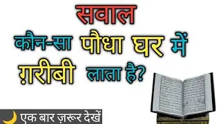 कौन-सा पौधा लगाने से घर में ग़रीबी आती है? | Islamic Sawal Jawab | 99% लोग नहीं जानते| Islamic GK 