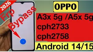 oppo a5x 5g frp bypass//Android 15/14 Google account purpose//cph2733 unlock password and frp￼￼