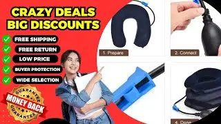 Air Inflatable Cervical Collar Neck Traction Tractor Support Massage Pillow Pain Relief Relax Health