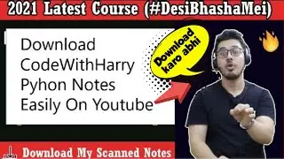 Download CodeWithHarry Python Notes Easily From Youtube #CodeWithHarry #python .
