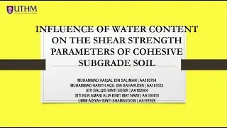 Influence of Water Content on the Shear Strength Parameters of Cohesive Subgrade Soil