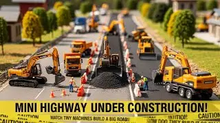 Highway Construction in Miniature Machines at Work #MiniatureConstruction #HighwayInMiniature