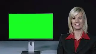 Female Presenter With Green Screen footage