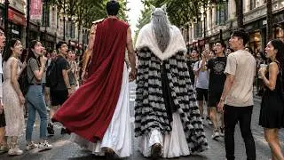BREATHTAKING! Handsome Hanfu Cosplay Steals the Show! Street Reactions ❤️