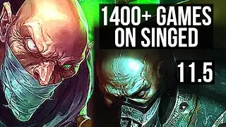 SINGED vs URGOT (TOP) | Rank 1 Singed, 1400+ games, 1.0M mastery, 6/4/16 | EUW Grandmaster | v11.5