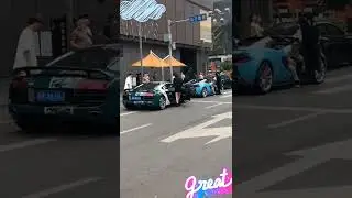 Rich and young Chinese youths In their super cars @Tai Koo Li Chengdu Tianfu Square