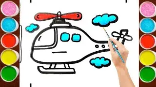 Helicopter drawing for kids | Colouring painting | Toddlers | Kids drawing | Kids video |