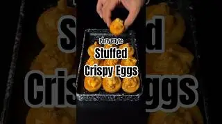 Party Style Stuffed Crispy Eggs😋 #asmr #cooking #egg #easyrecipe #cookingasmr #shorts #chickenrecipe