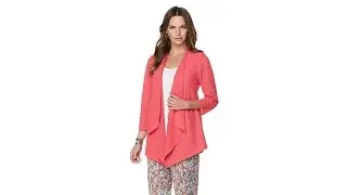 Slinky Brand 3/4 Sleeve Textured Knit Jacket