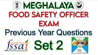 MPSC FSO Previous Year Questions - Set 2 | Meghalaya Food Safety Officer PYQs