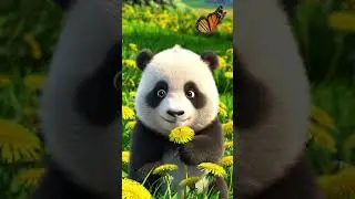 Panda Baby Plays with Flower  #cuteanimals #panda #babyanimals  #wildlifeforkids #relaxinganimals