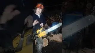Partner R35 Professional 85cc Vintage Swedish Chainsaw. Starting and cutting. Beautiful Engine.