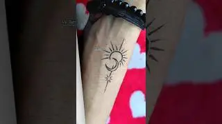 Sun Moon tattoo | Mini tattoo #shorts #coupletattoo #temporarytattoo