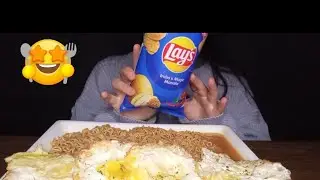 ASMR Eating noodles with fried eggs and Blue Lays @Chosdon_ASMR 