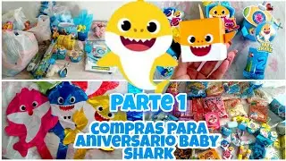 preparativos 2 anos do Thomas tema baby shark/ mostrando compras baby shark