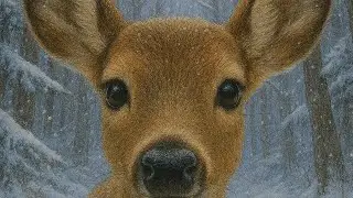 Cozy, close-up ASMR live stream of backyard wildlife in a snowy winter forest. Gentle ambient sounds