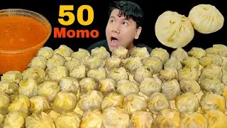 Eating 50 Jhol Momo Mukbang 😱🔥 | Ultimate Nepali Momo Challenge