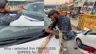 Frameless wipers and mud flaps for my i20 | VLOG #4