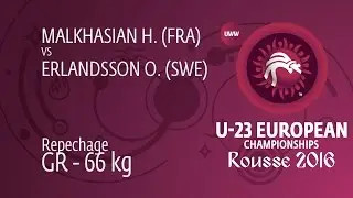 Repechage GR - 66 kg: H. MALKHASIAN (FRA) df. O. ERLANDSSON (SWE), 3-1
