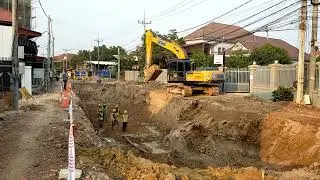 Excavator work | Construction of 38 roads in Siem Reap