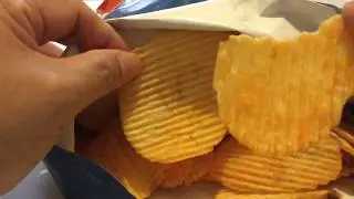 Potato Chip - Ruffles Potato Chips, Cheddar & Sour Cream Flavored, Party Size (ASMR & Unboxing)
