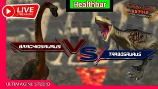 Dinosaur Battle s2 GD7 with Healthbar #pong1977 #dinosaur #dinosaurbattle #jurassicworld 