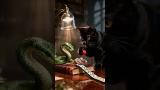 Black Cat vs Mouse & Chameleon: The Cutest Garden Showdown!